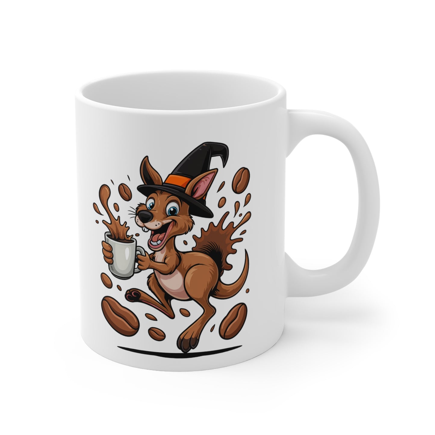 Mug Kangourou Sorcier Café – Tasse Céramique 325ml – Illustration Animalière Drôle