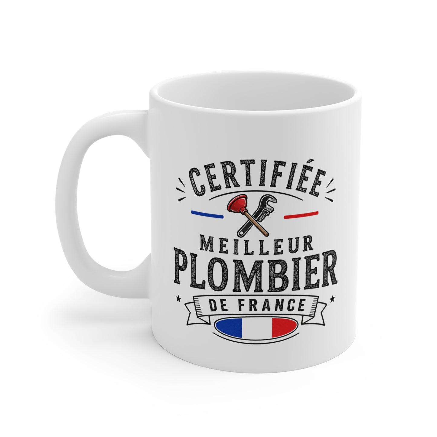 Mug Plombier Homme – Certifié Meilleur Plombier de France – Tasse Humour Métier – Cadeau Original Plombier