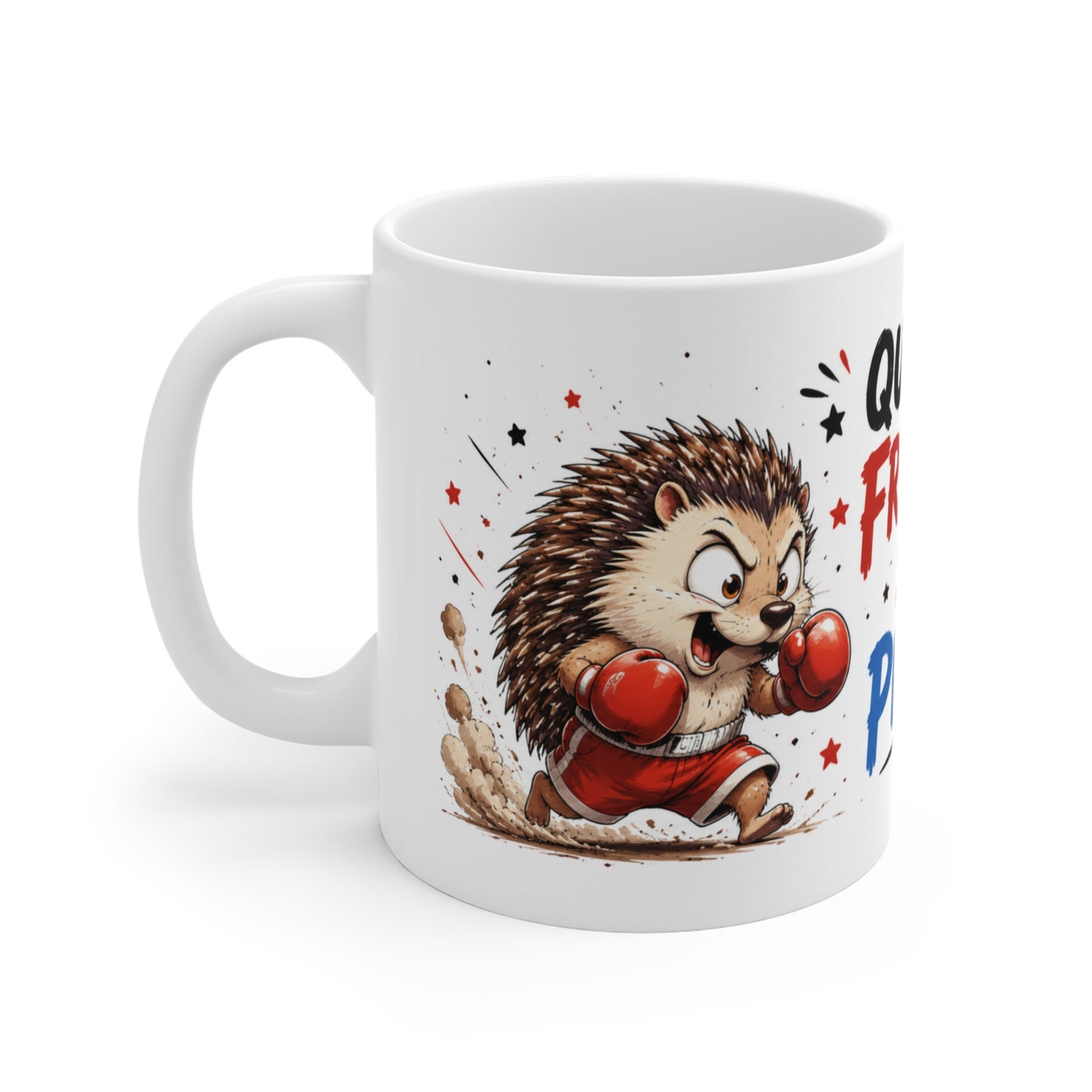 Tasse Qui S’Y Frotte S’Y Pique – Mug Hérisson Humour Boxe – Cadeau Original Animal Fun 325ml