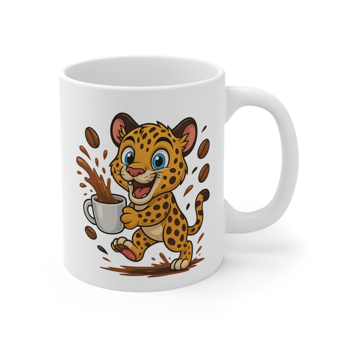 Mug Léopard Café – Tasse Céramique 325ml – Design Cartoon Mignon – Cadeau Original Amateur de Café