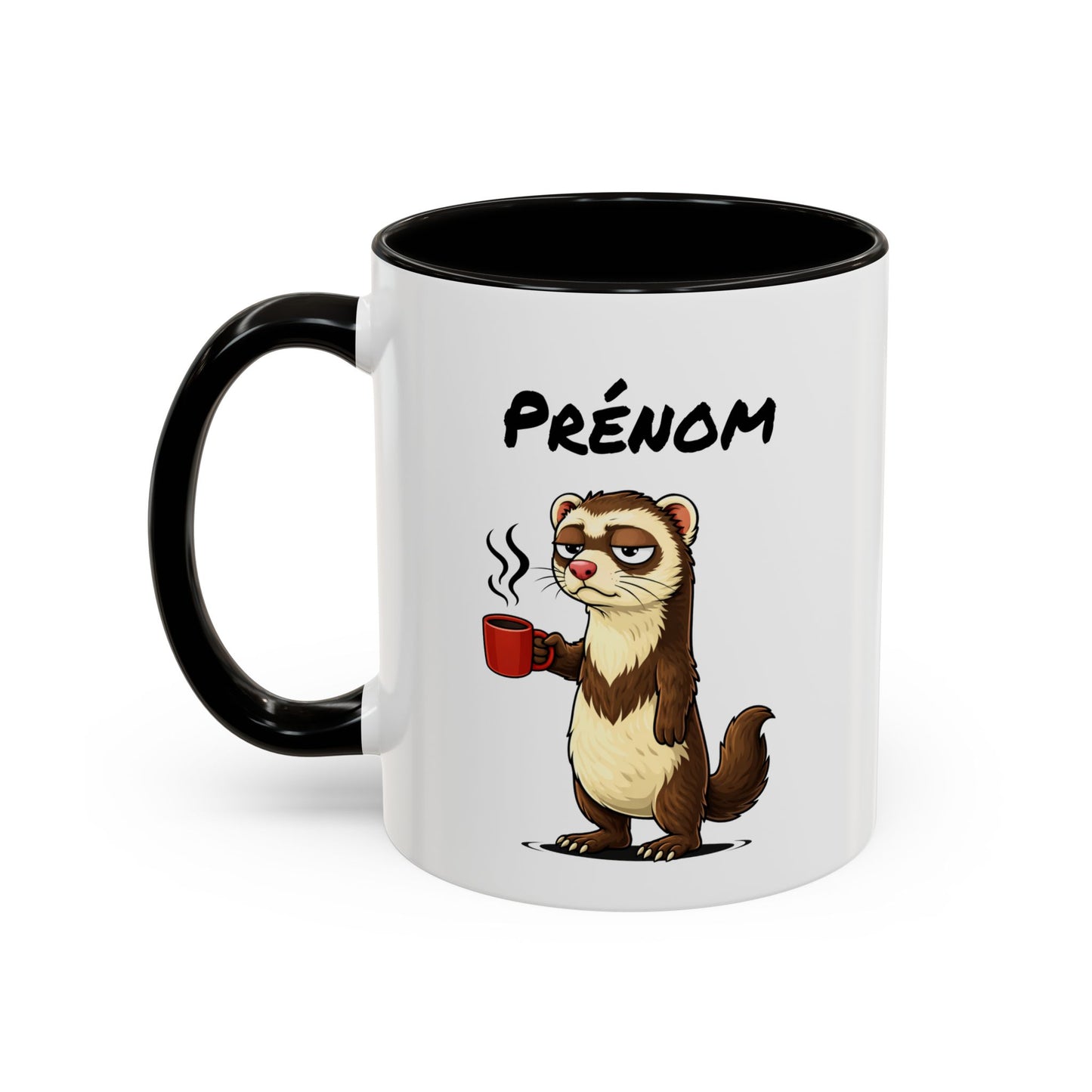 Mug Furet Personnalisable 325ml – Tasse Café Humour Fatigue Matin Drôle Cadeau