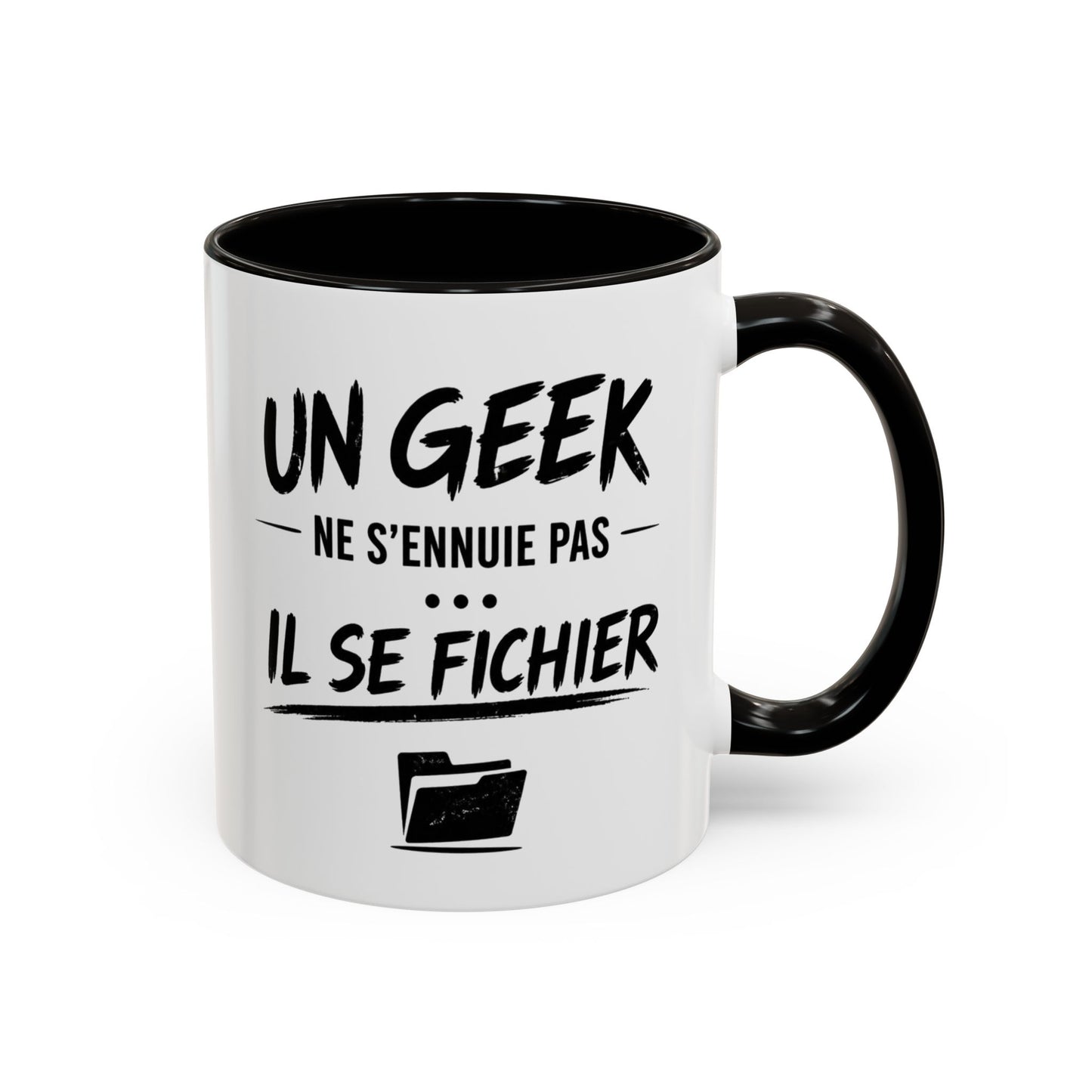 Mug Geek Informatique – Un Geek Ne S’ennuie Pas Il Se Fichier – Tasse Humour Développeur Gamer Programmation Cadeau Original Céramique 325ml
