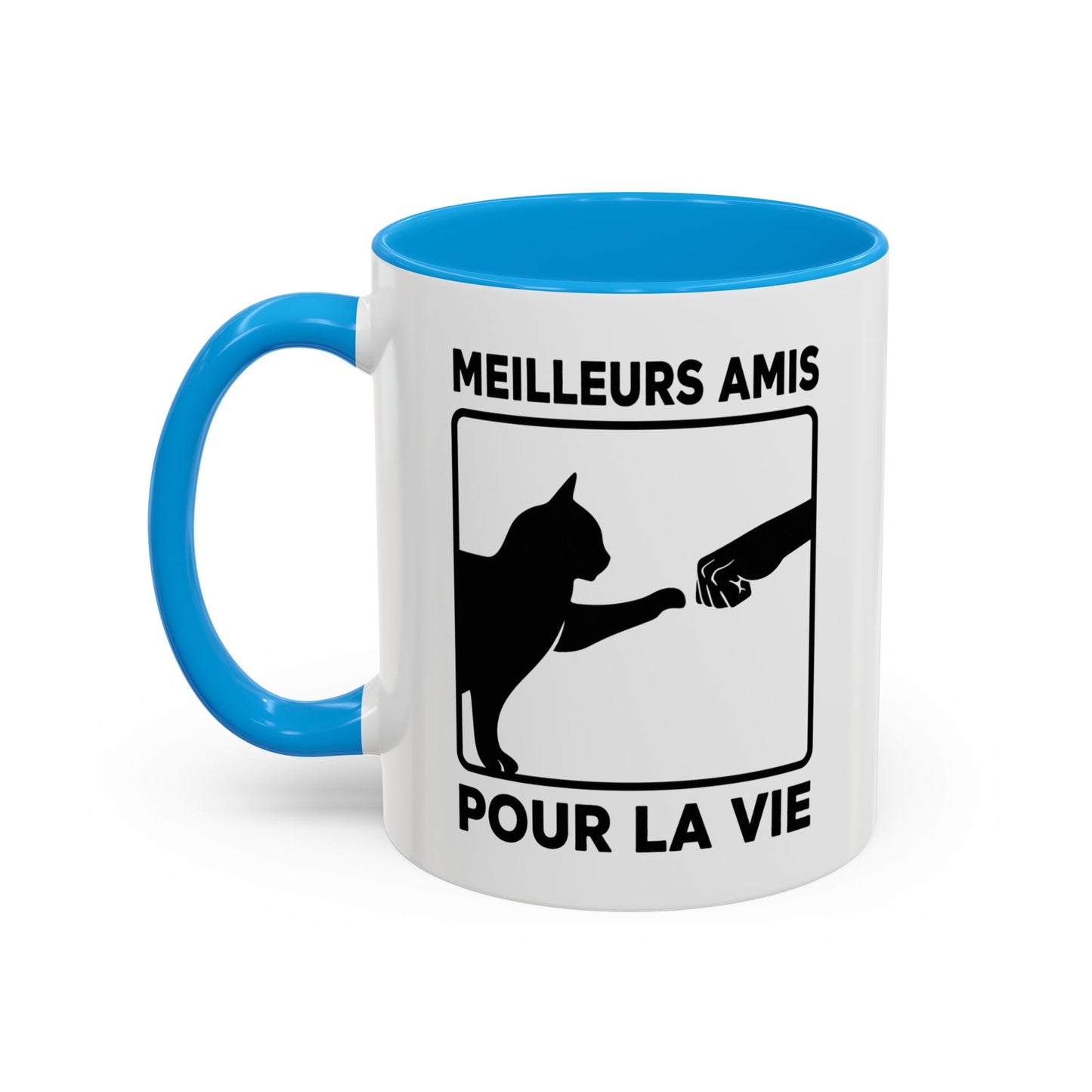 Tasse Chat Homme et Femme – Meilleurs Amis pour la Vie – Mug Amitié Chat et Humain – Cadeau Original pour Amoureux des Chats – 325 ml