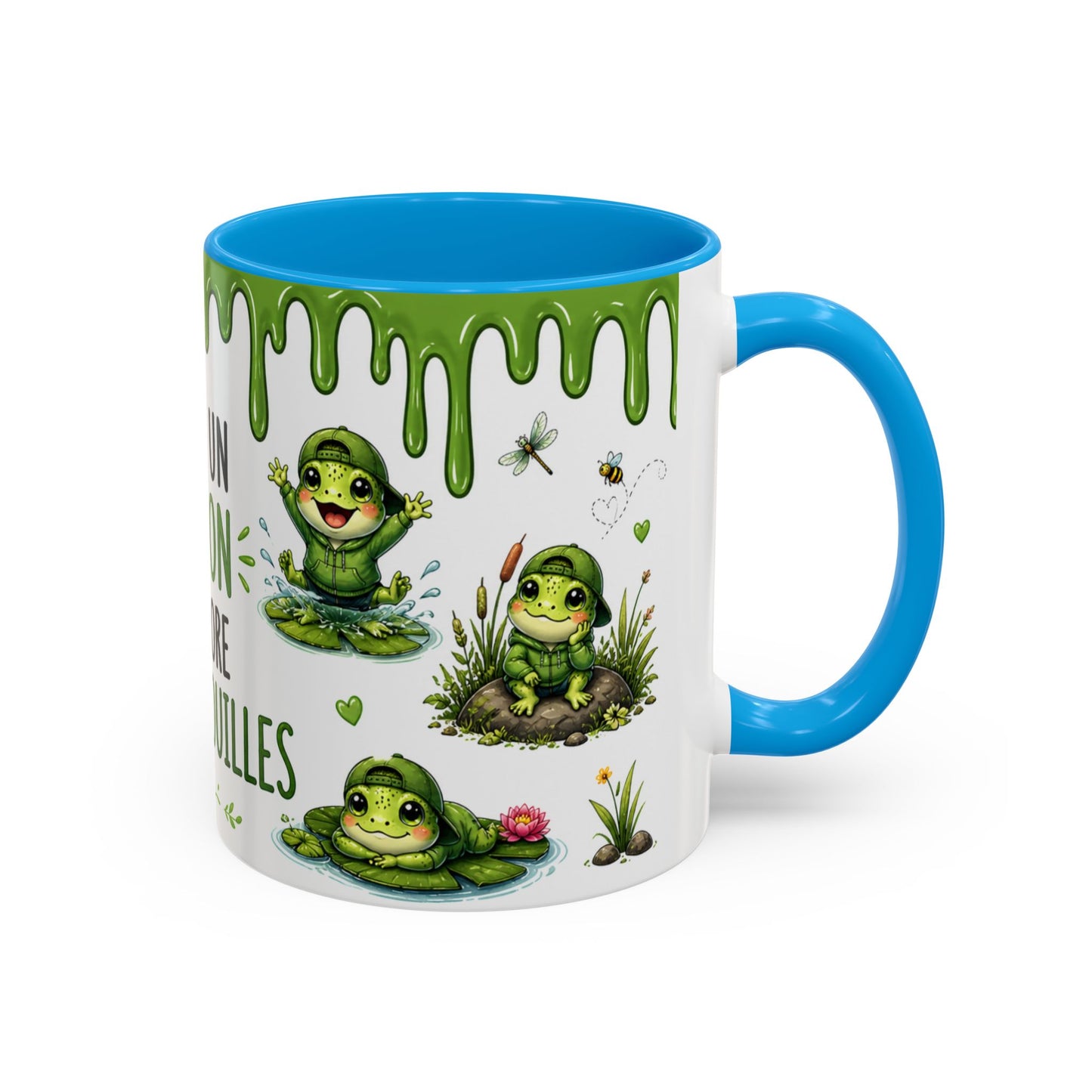 Tasse Humour Grenouille Garçon – Mug Juste Un Garçon Qui Adore Les Grenouilles – Design Kawaii Vert – Céramique 325ml