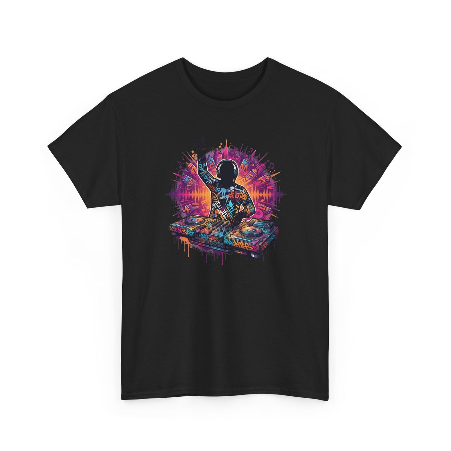 Tee-Shirt DJ Homme et Femme – Cadeau Disc Jockey Musique Électronique – Platine Mixage Casque Soirée Festival Idée Cadeau Originale