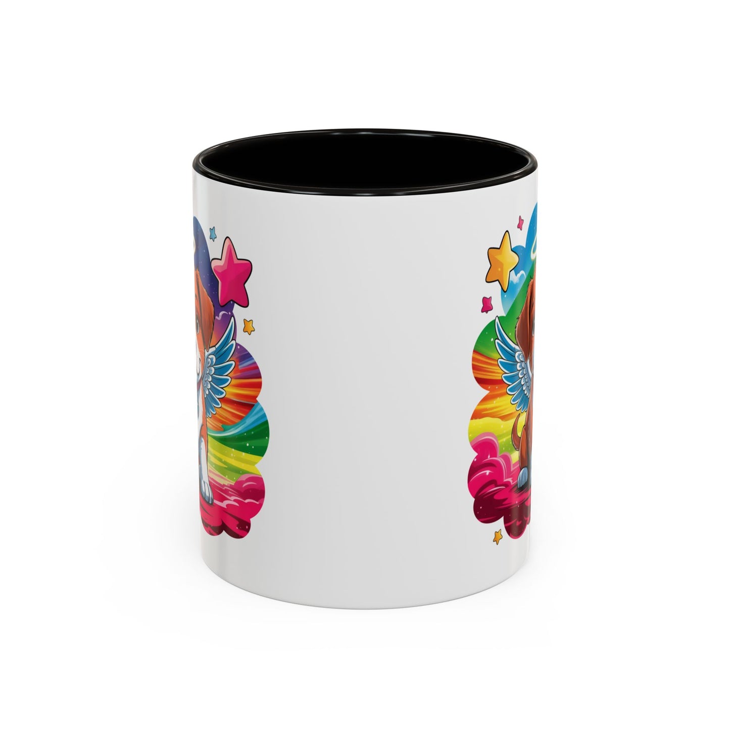 Mug Chiot Ange avec Ailes et Halo – Tasse Kawaii Colorée Cadeau Original Amoureux des Chiens – Céramique 325ml