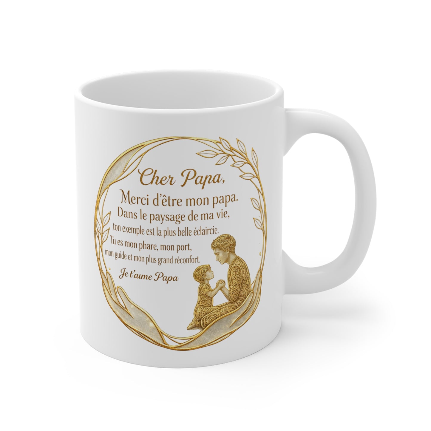 Tasse Message Papa – Mug Citation Amour Papa – Cadeau Émotionnel Fête des Pères Original 325ml