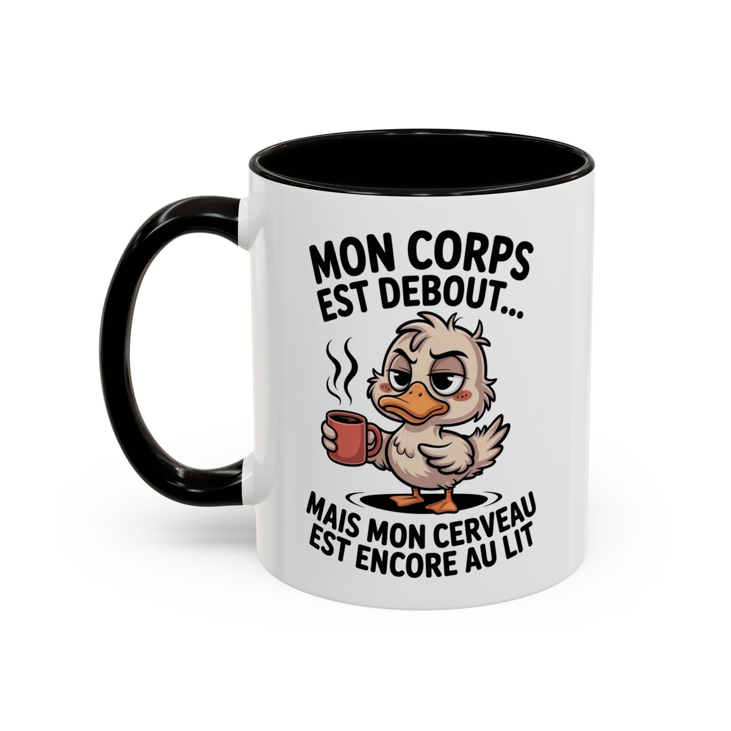 Tasse Canard Humour Café 325ml – Mug Céramique Fatigue Réveil Matin Cadeau Original Drôle