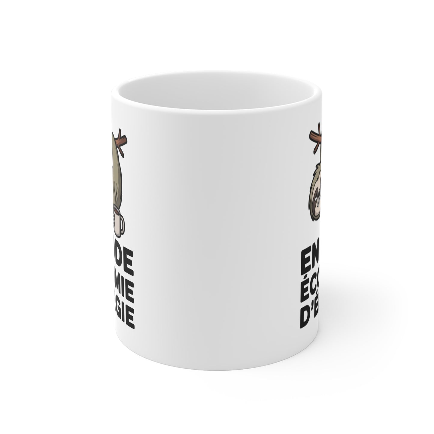 Tasse En Mode Économie d’Énergie – Mug Paresseux Humour Café – Cadeau Drôle Homme Femme 325ml