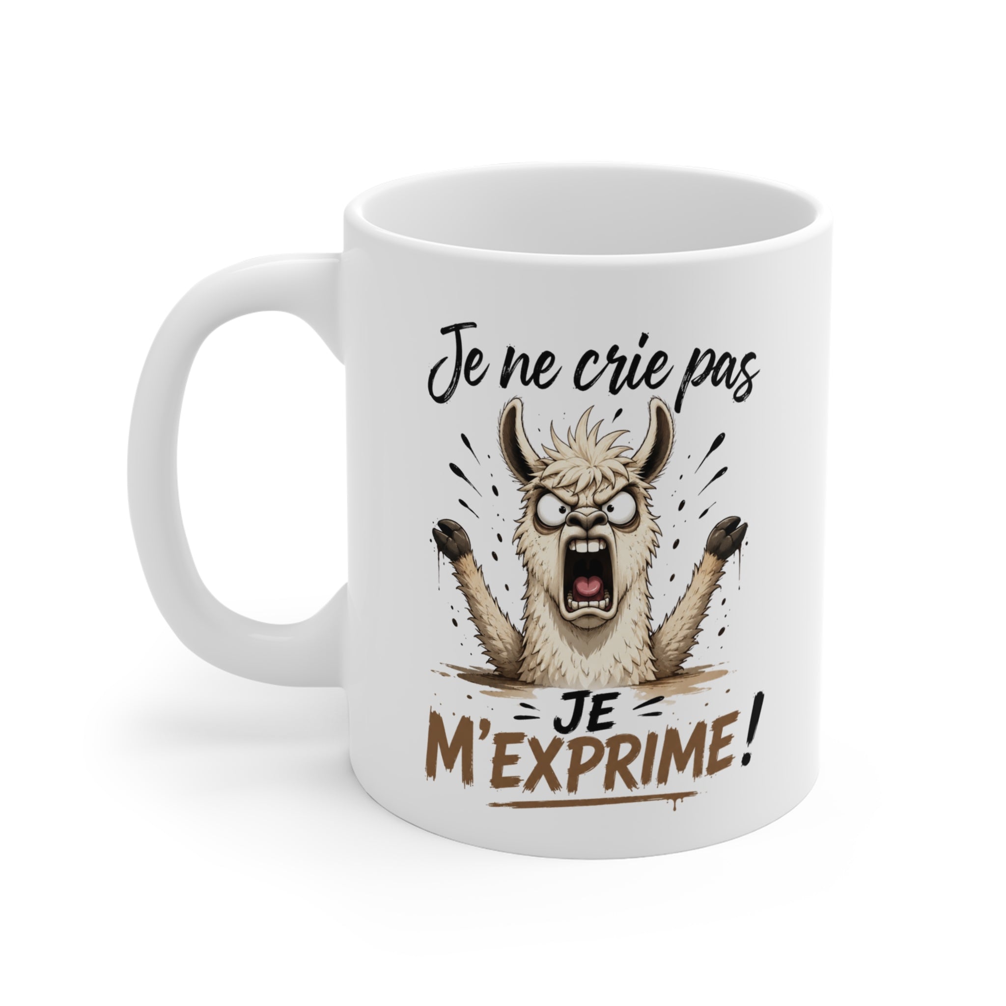 Tasse Je Ne Crie Pas Je M’Exprime – Mug Lama Humour Drôle – Cadeau Homme Femme 325ml