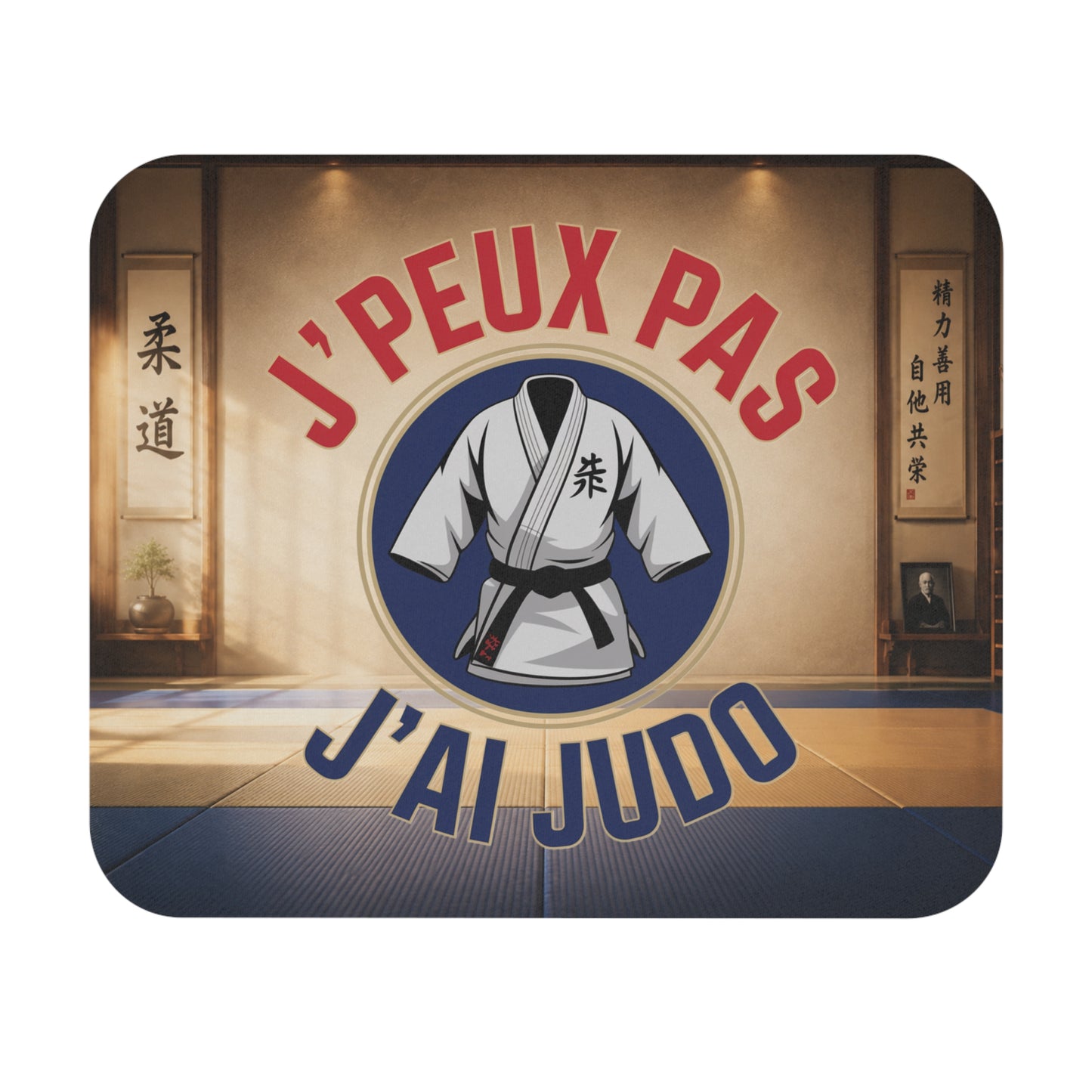 Tapis de Souris 22x18cm J'Peux Pas J'Ai Judo – Cadeau Humour Judoka Homme Femme – Kimono Arts Martiaux Vintage Bureau