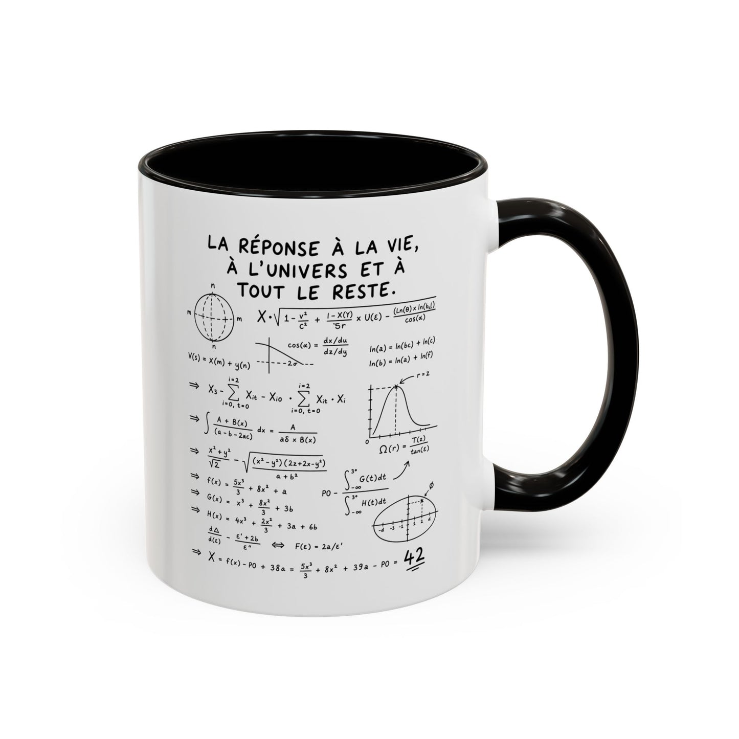 Tasse La Réponse à la Vie à l’Univers et à Tout le Reste 42 – Mug Humour Geek Mathématiques Sciences – Cadeau Homme Femme 325ml