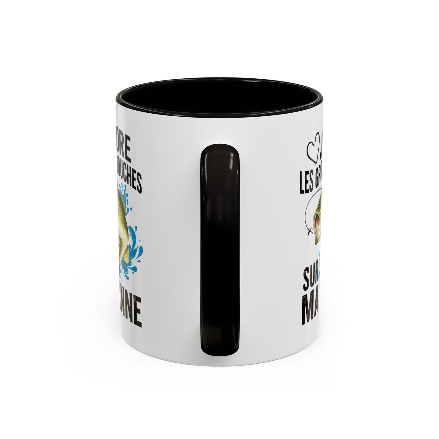 Mug Pêche Grosses Bouches – Tasse Humoristique Poisson – Cadeau Homme Pêcheur Passionné – 325 ml Noir Bleu Rouge