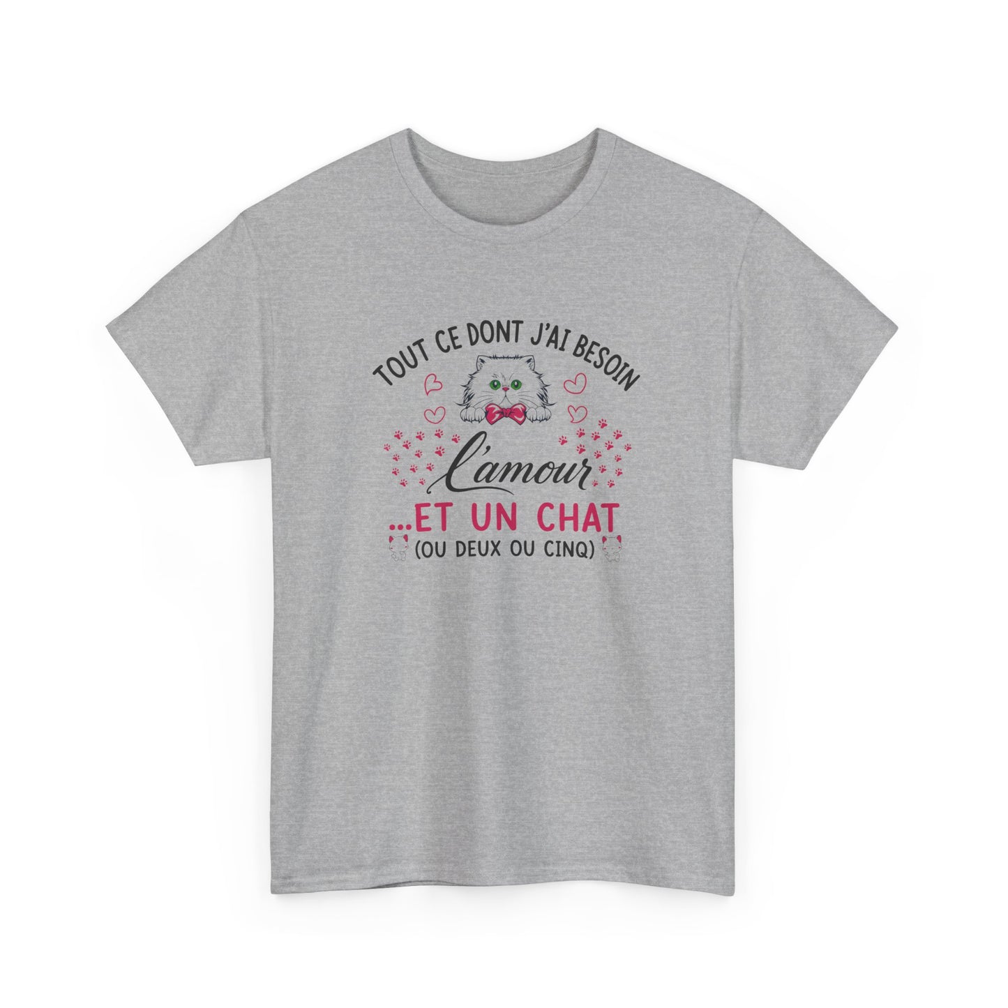 Tee Shirt Chat Homme Femme – Amour des Chats et Humour – Idée Cadeau Drôle pour Amoureux des Félins