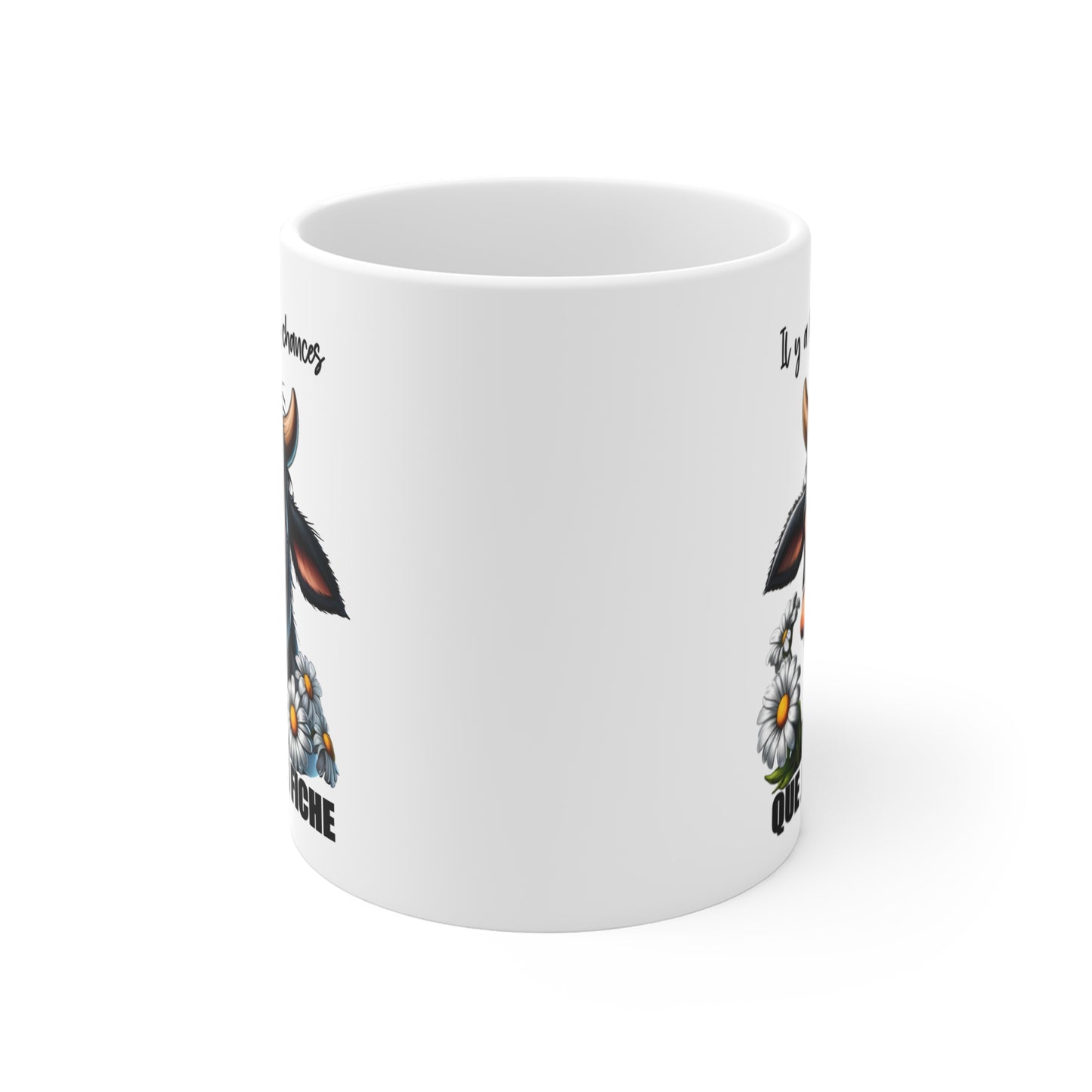 Tasse Il y a 99% de Chances Que Je M’en Fiche – Mug Vache Humour Sarcastique – Cadeau Homme Femme 325ml