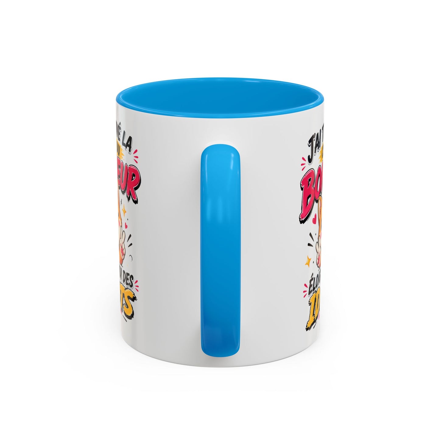 Tasse J’Ai Trouvé La Clef Du Bonheur – Mug Chien Kawaii Humour – Cadeau Positif Original 325ml