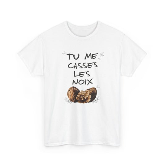 T-Shirt Humour Jeu de Mots Noix – Tee Shirt Adulte Blague Drôle – Cadeau Humoristique Homme Femme