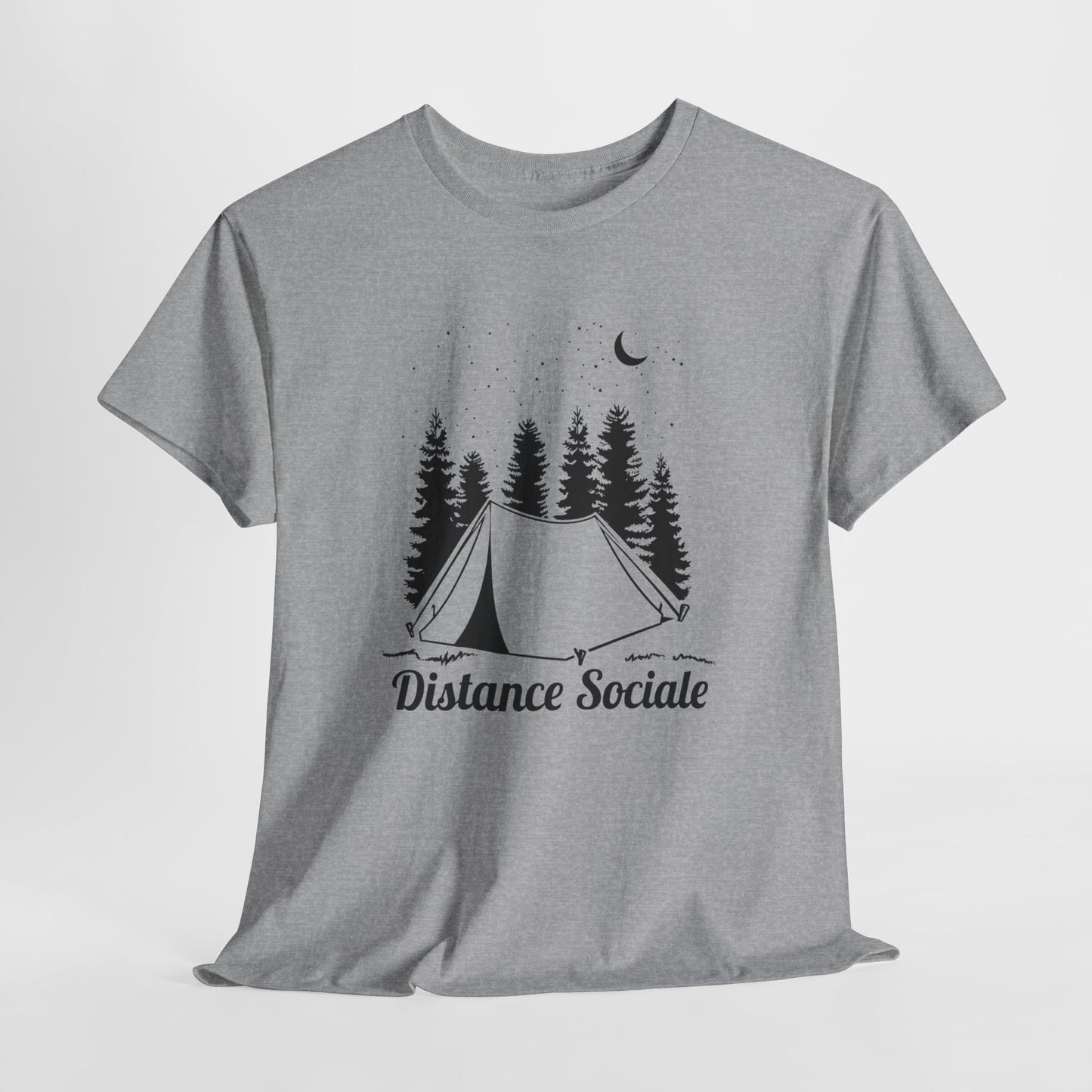 T-Shirt Camping Homme et Femme – Cadeau Campeur Randonnée Bivouac – Humour Distance Sociale Nature Forêt – Idée Cadeau Plein Air
