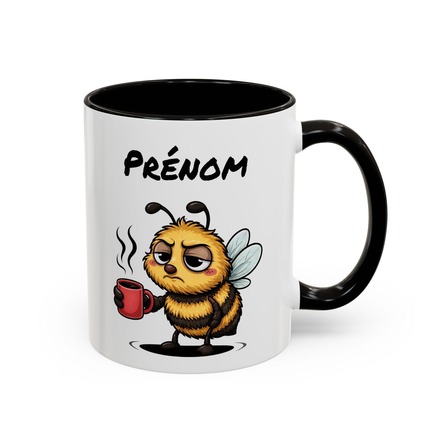 Tasse Abeille Café Personnalisable 325ml – Mug Céramique Humour Fatigue Réveil Prénom Cadeau Original
