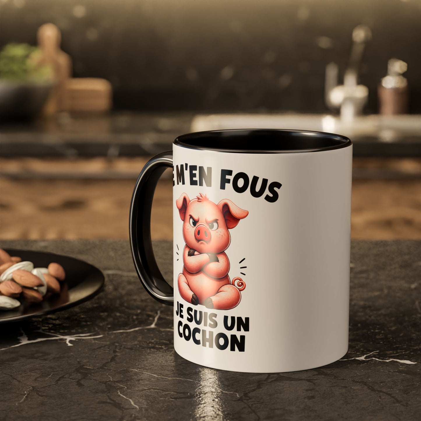 Tasse Je M’En Fous Je Suis un Cochon – Mug Cochon Humoristique – Cadeau Femme Homme Amoureux des Animaux 325ml