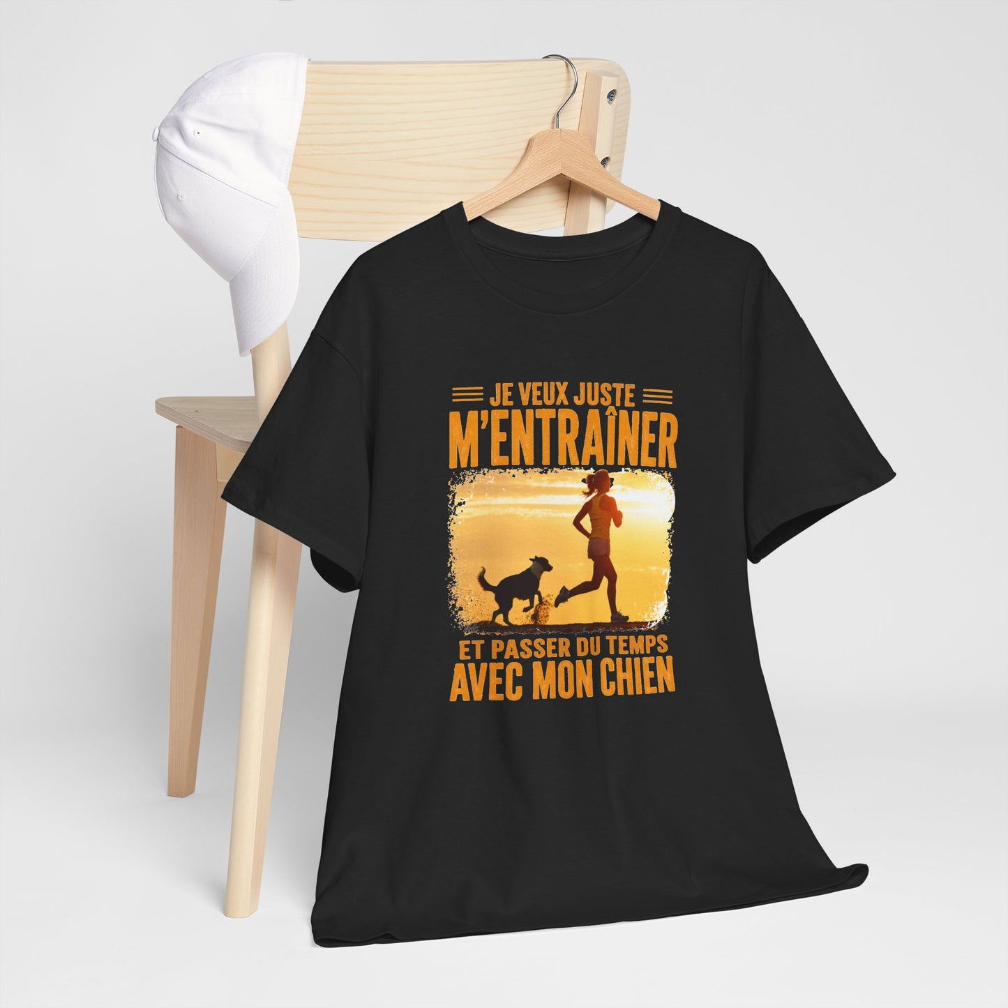 T-Shirt Femme Running avec Chien – Course à Pied Jogging Sport Canin – Cadeau Coureuse Amoureuse des Chiens
