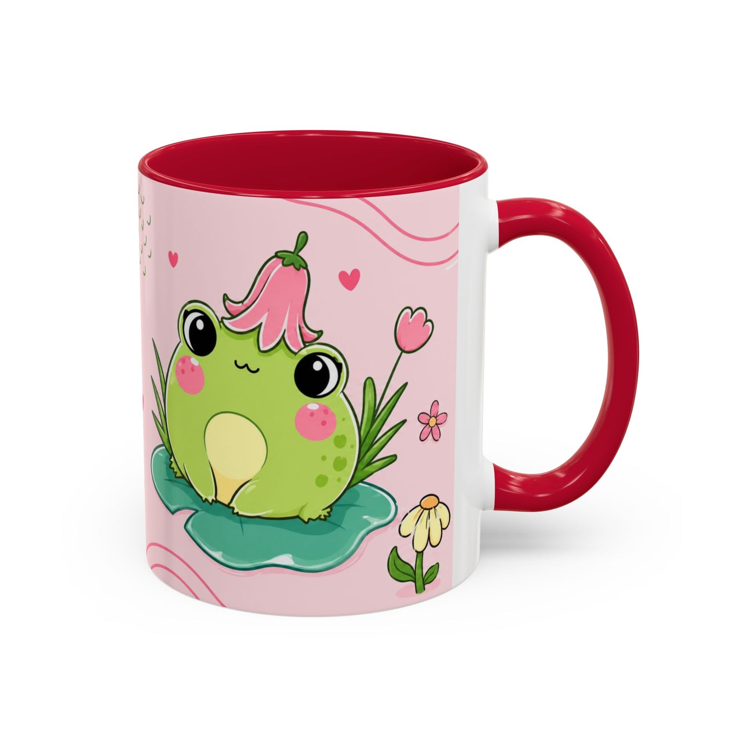 Tasse Grenouilles Kawaii – Mug Cute avec Frogs Pastel et Fleurs – Cadeau Mignon Enfant Fille 325ml