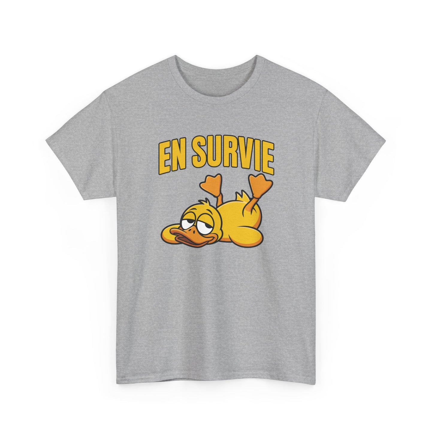 T-Shirt Humour En Survie – Tee Shirt Drôle Canard Fatigué Mode Survie Travail Fatigue Citation Fun Sarcastique Cadeau Homme Femme