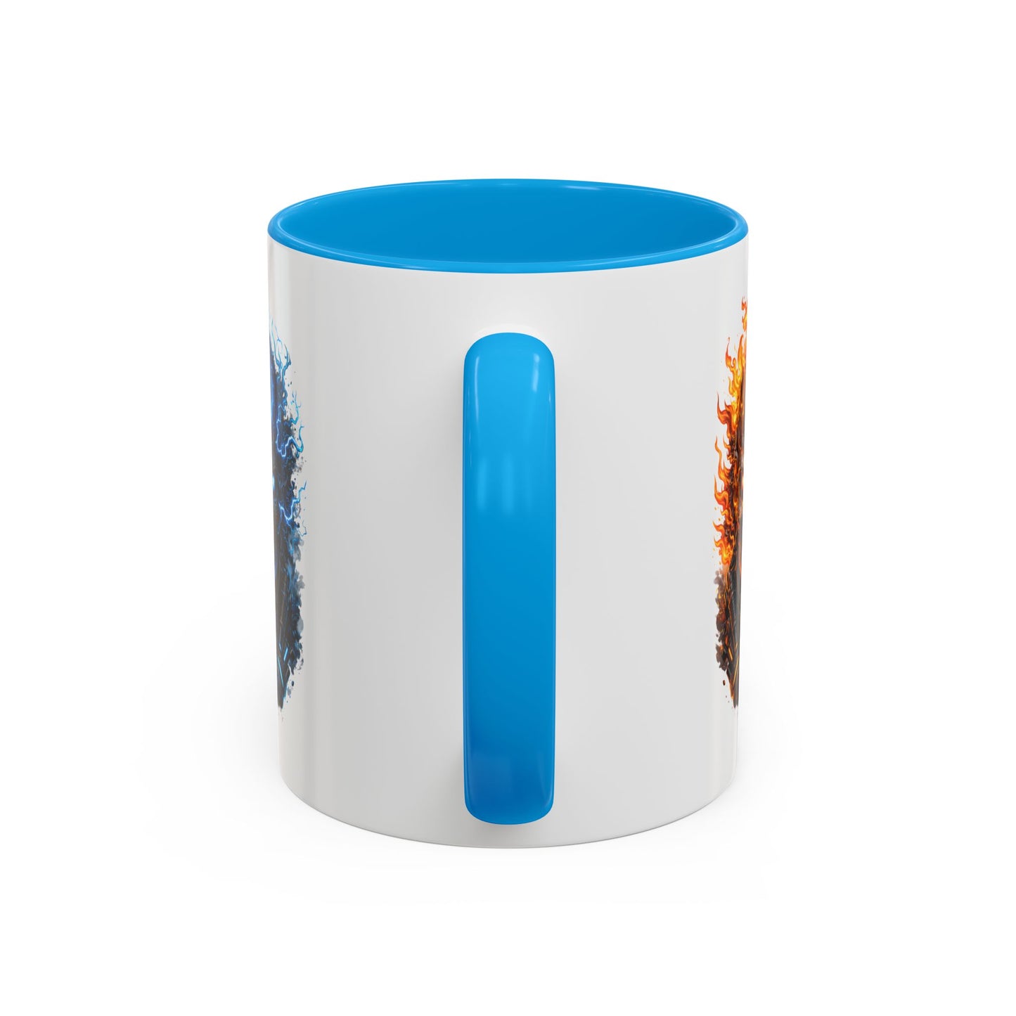 Tasse Crâne Feu et Glace – Mug Skull Dark Électrique Flamme – Cadeau Gamer Gothique Rock – Céramique 325ml