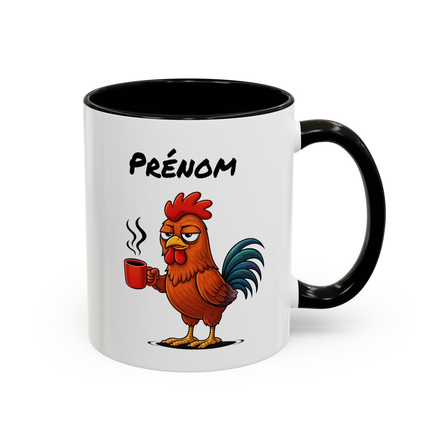 Mug Coq Personnalisable 325ml – Tasse Café Humour Animal Drôle Matin Difficile Cadeau Original