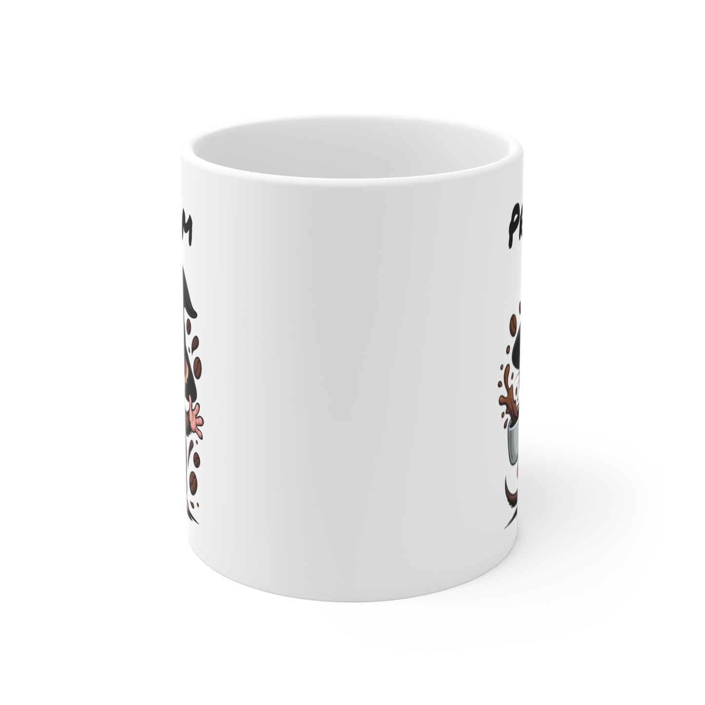 Tasse Personnalisable Furet Sorcier Café – Mug Prénom Céramique 325ml – Cadeau Drôle Halloween Animal Illustré