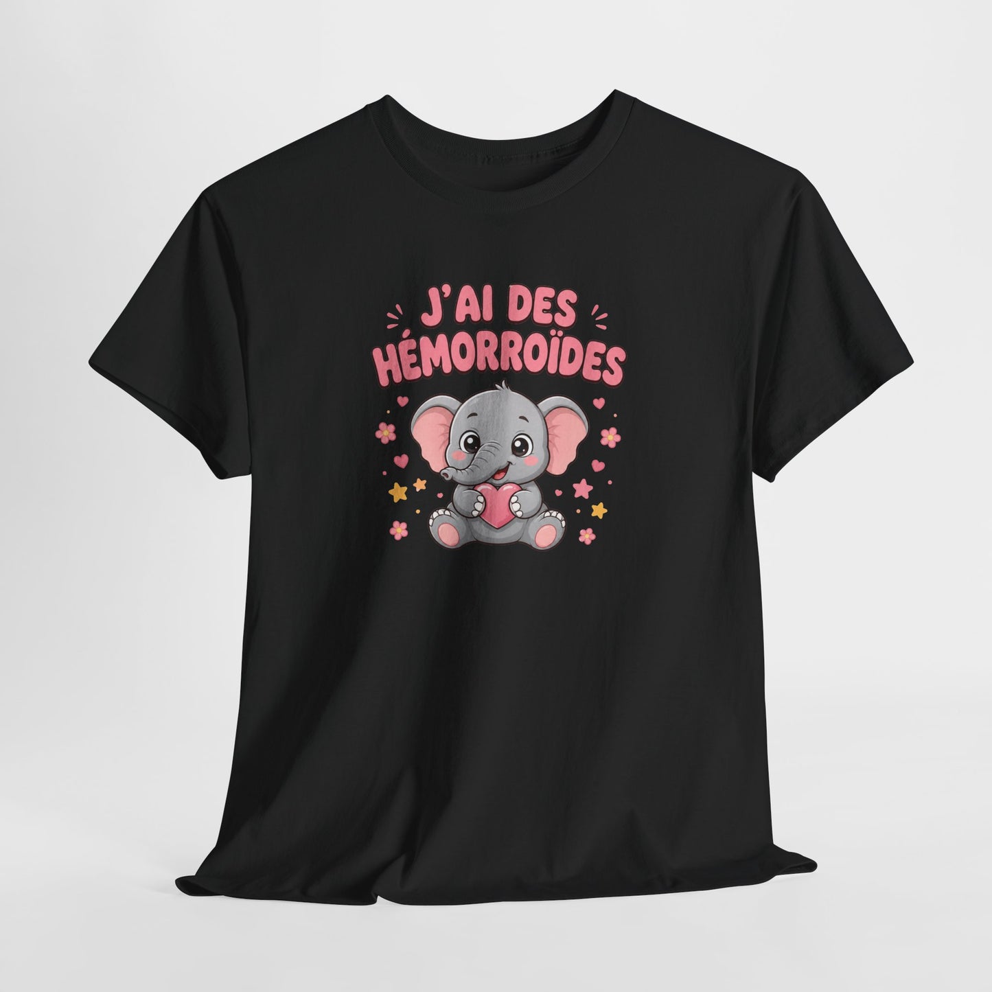 Tee Shirt Hémorroïdes Homme et Femme – J’ai des Hémorroïdes – T-Shirt Humour Éléphant Cadeau Drôle Original