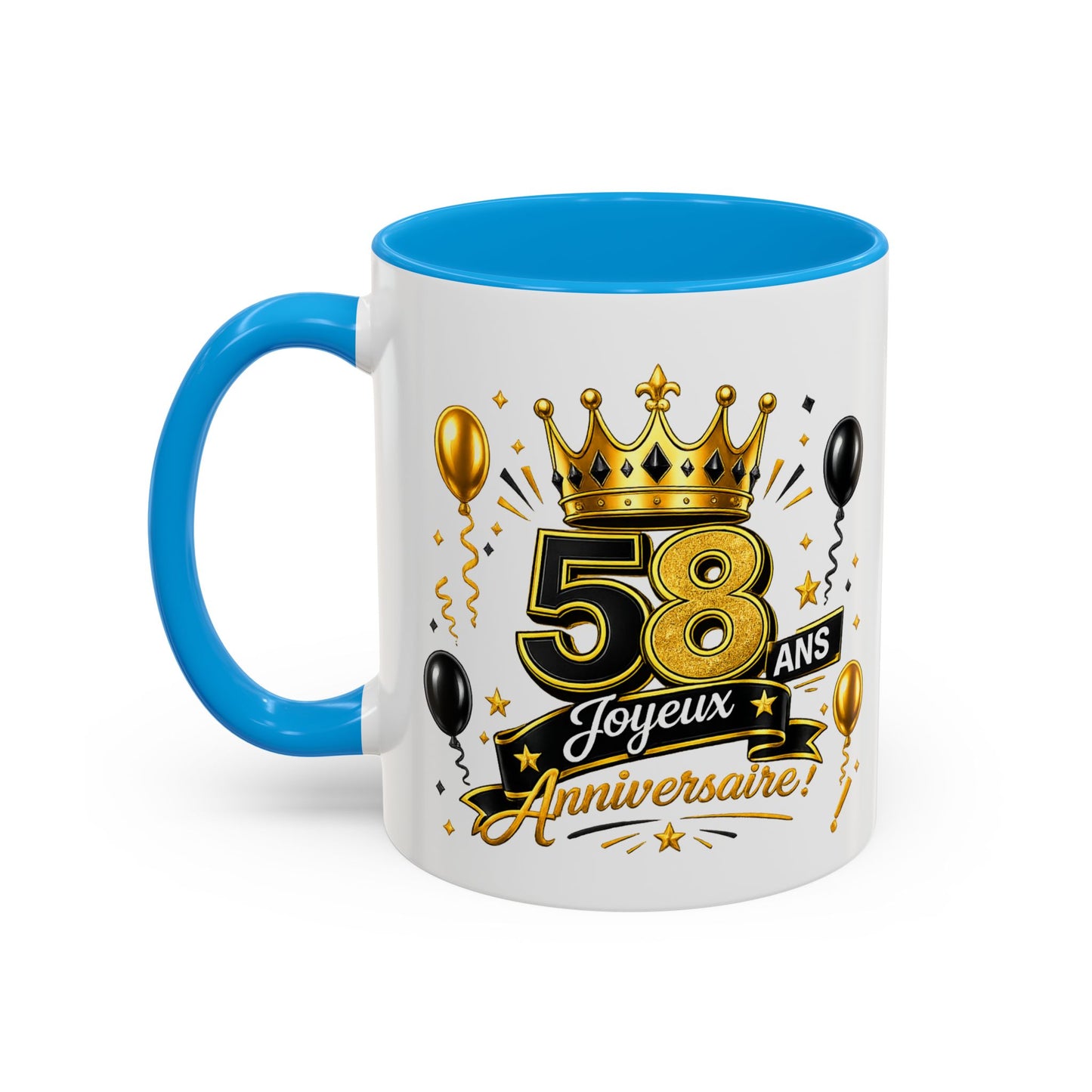 Mug Joyeux 58 Ans – Tasse Anniversaire 58 Ans – Cadeau Original pour Femme Homme – Idée Cadeau 58e Anniversaire