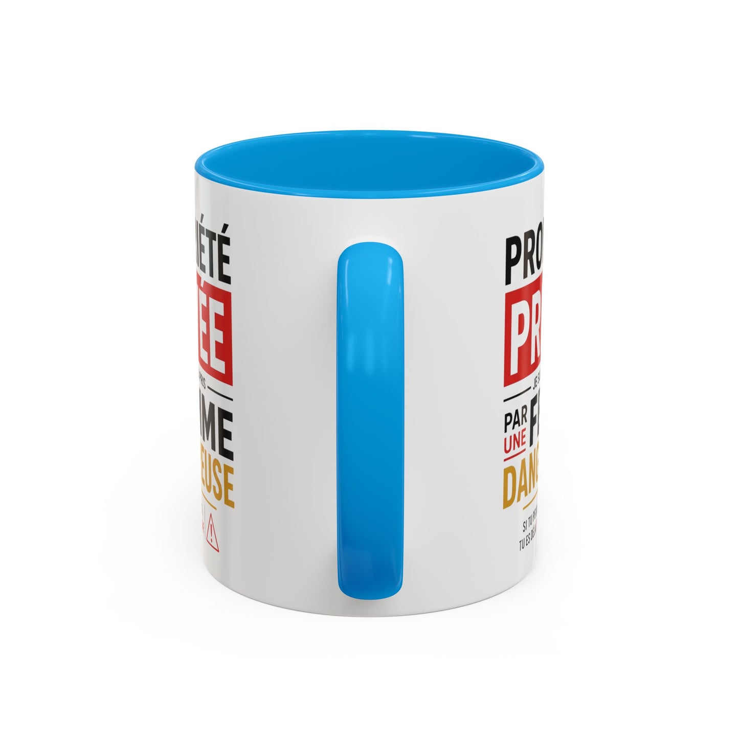 Mug Humour Homme – Propriété Privée Pris par une Femme Dangereuse – Tasse Drôle Couple Amour Cadeau Mari Petit Ami Céramique 325ml