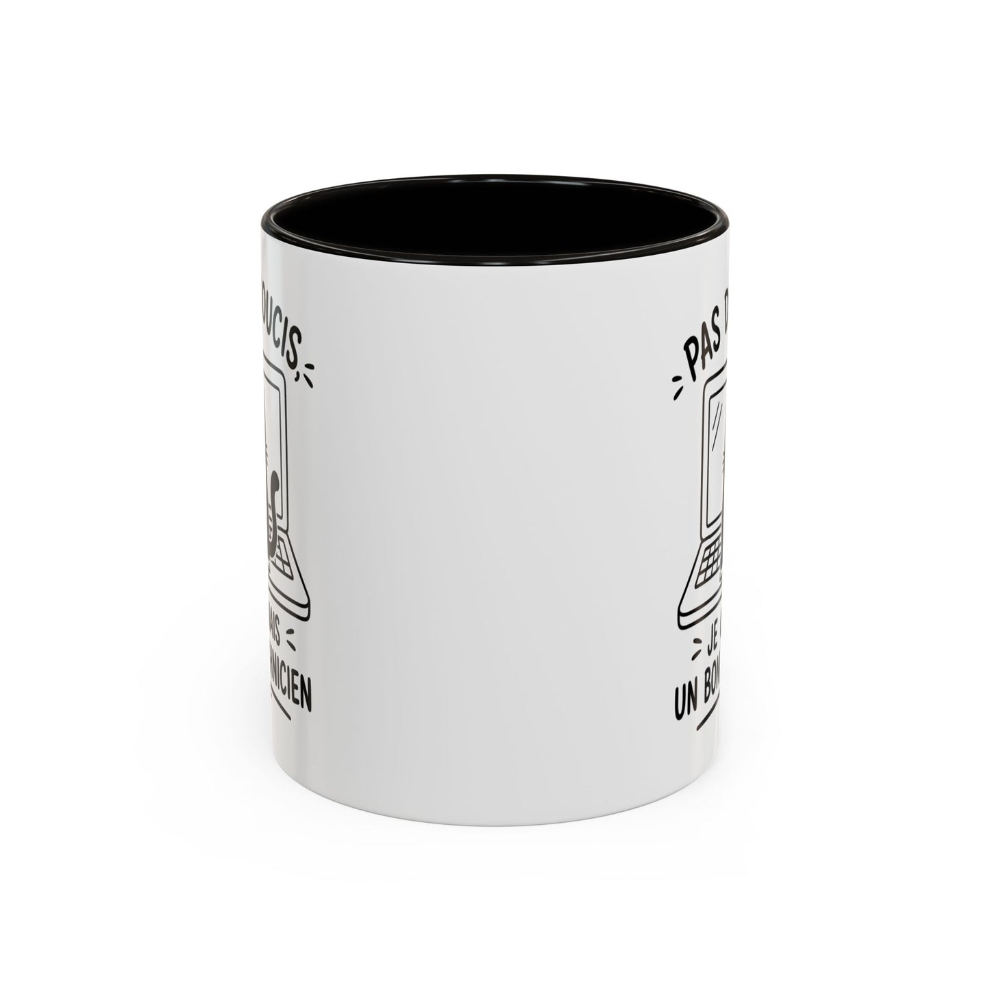 Tasse Humour Informatique Homme et Femme – Mug Drôle Chat Ordinateur Technicien – Cadeau Original Geek Informaticien 325 ml