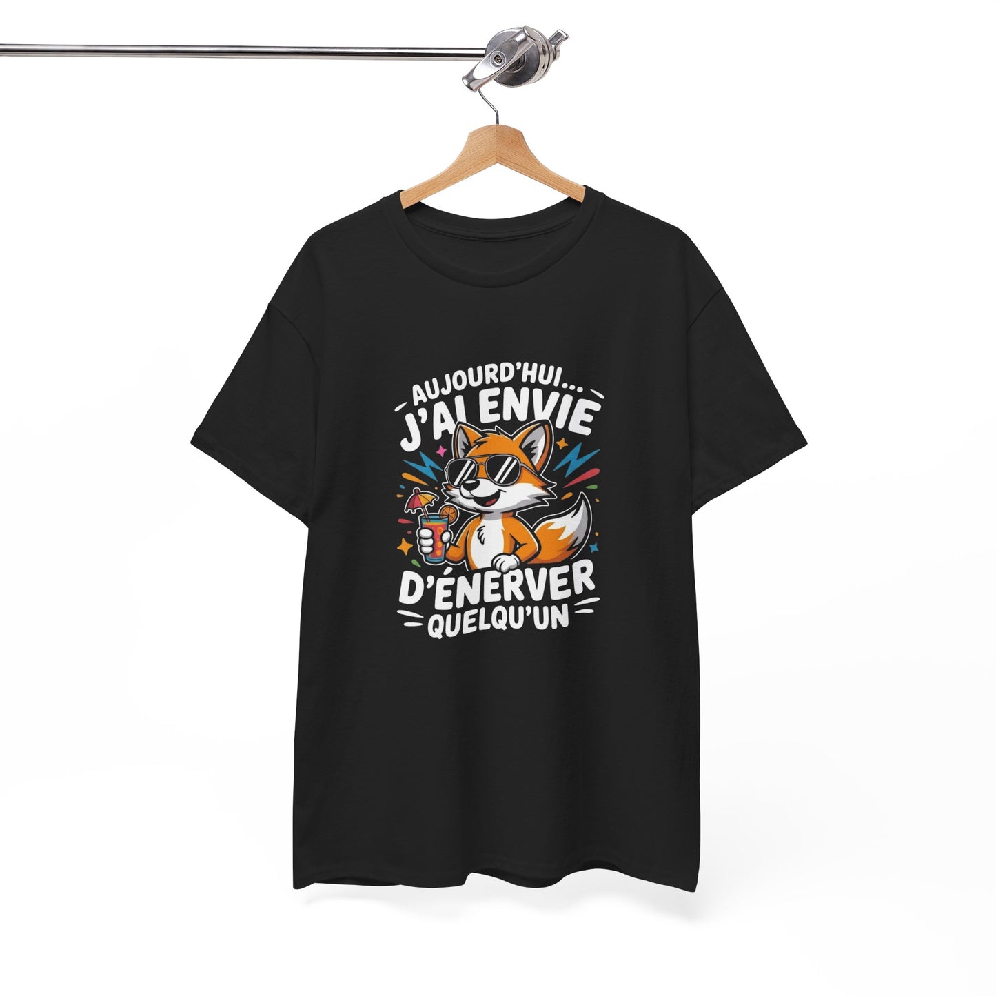 T-Shirt Humoristique Renard Homme Femme – Tee Shirt Drôle Sarcastique – Cadeau Fun Adulte Noir Blanc Gris