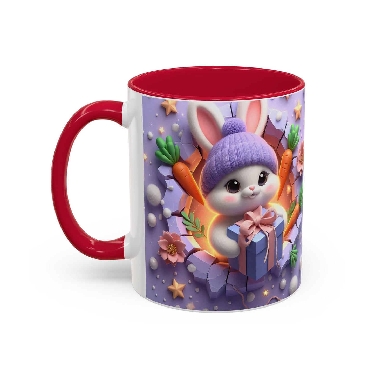 Mug Lapin Kawaii avec Cadeau – Tasse Bunny Adorable Style Pastel et Carottes – Cadeau Mignon 325ml