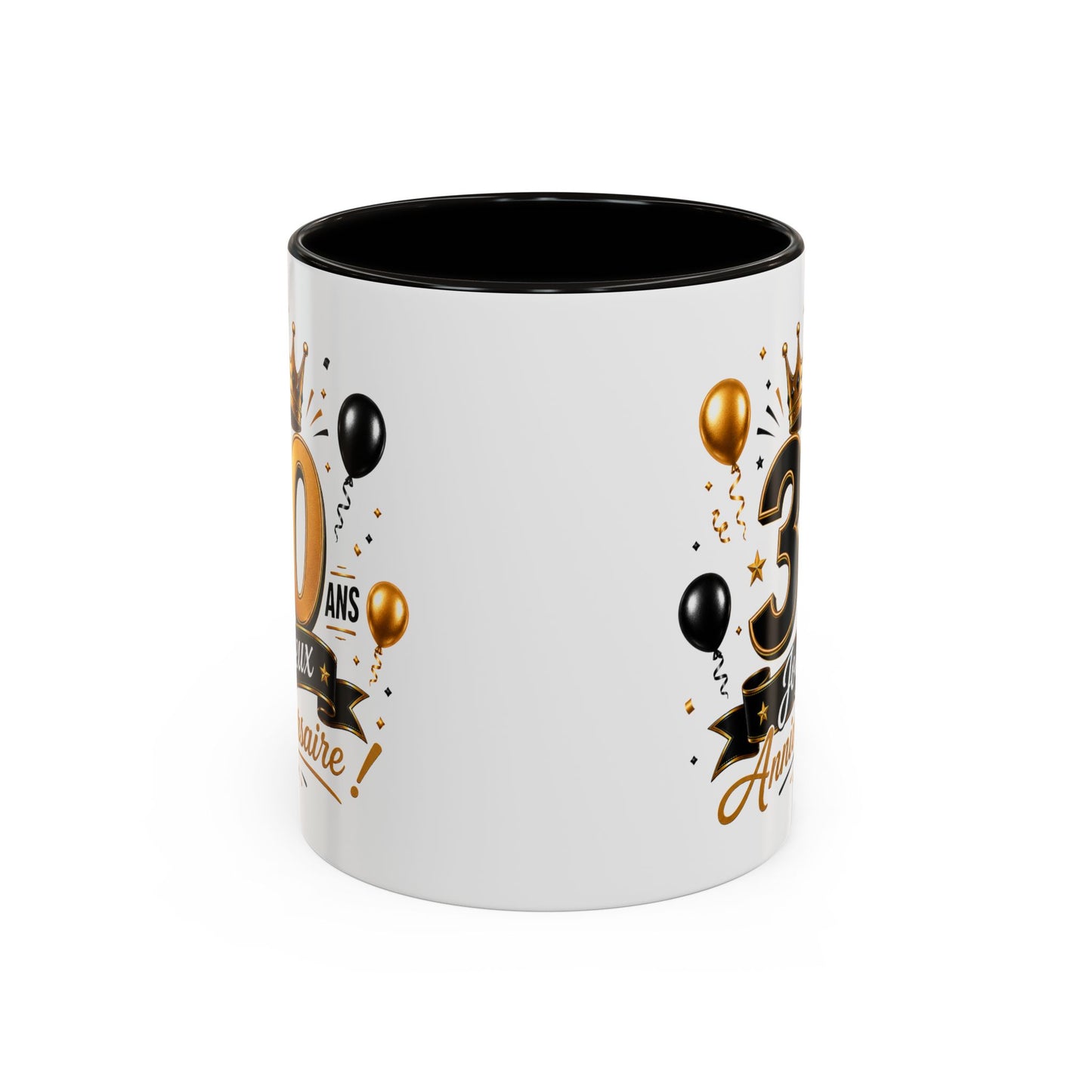 Mug Joyeux 30 Ans – Tasse Anniversaire 30 Ans – Cadeau Original pour Femme Homme – Idée Cadeau 30e Anniversaire Noir Bleu Rouge
