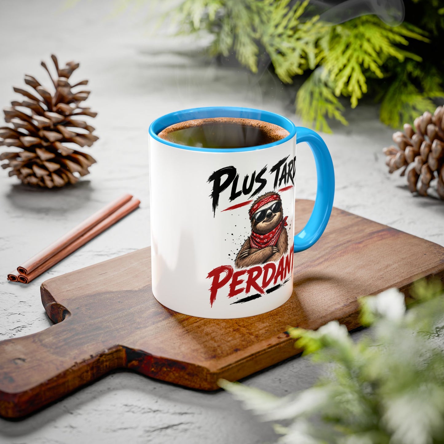 Tasse Plus Tard Perdant – Mug Paresseux Humoristique – Cadeau Drôle et Relax 325ml