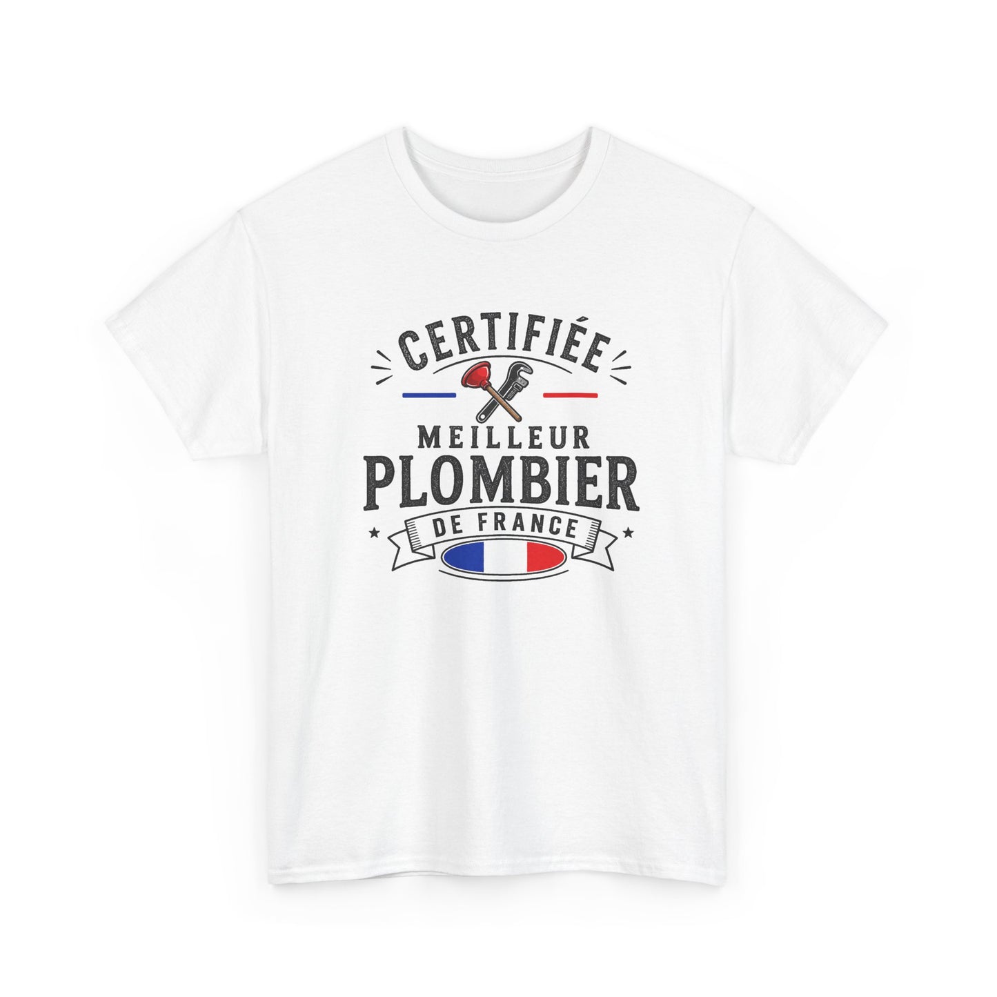 Tee Shirt Plombier Homme et Femme – Certifié Meilleur Plombier de France – T-Shirt Métier Cadeau Original