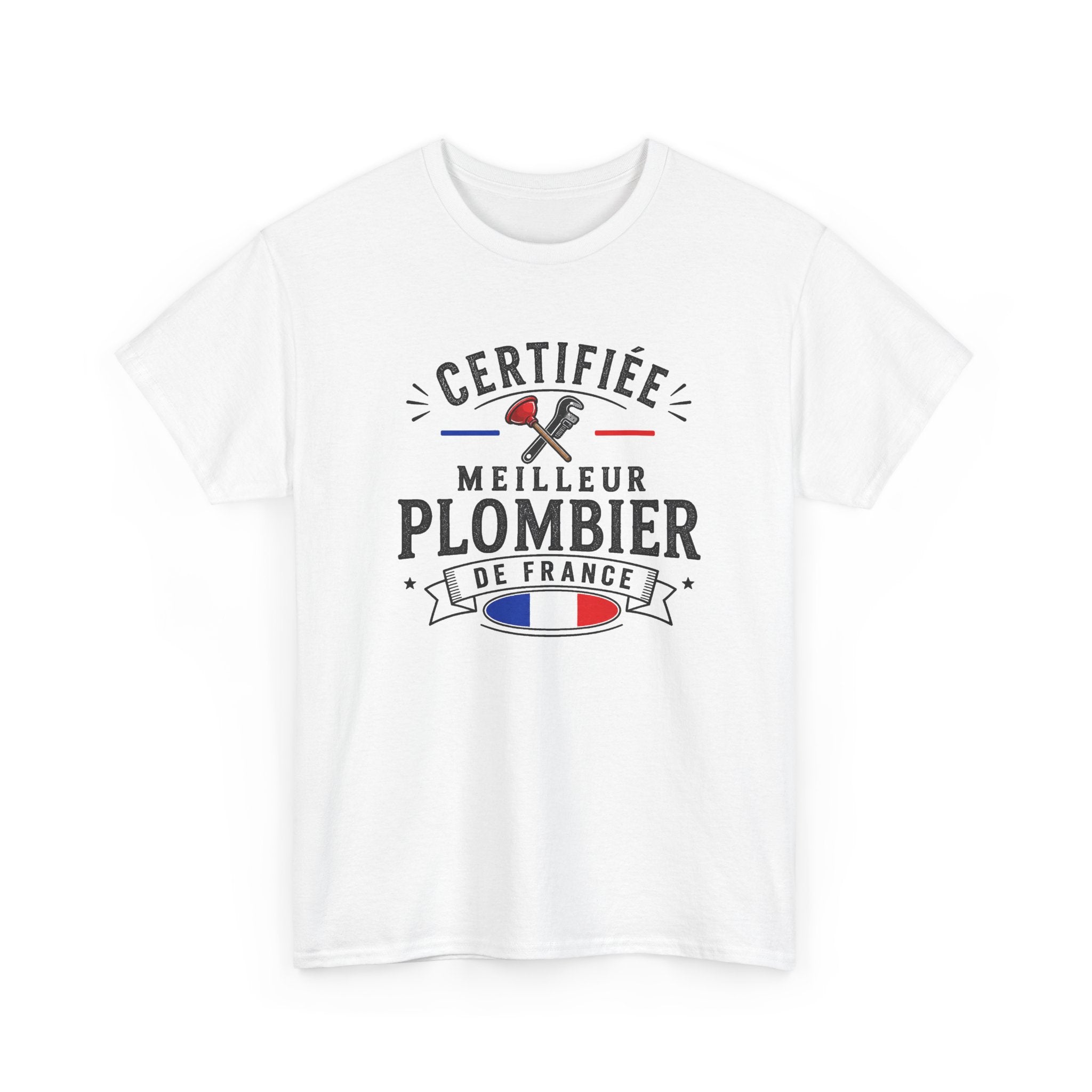 Tee Shirt Plombier Homme et Femme – Certifié Meilleur Plombier de France – T-Shirt Métier Cadeau Original