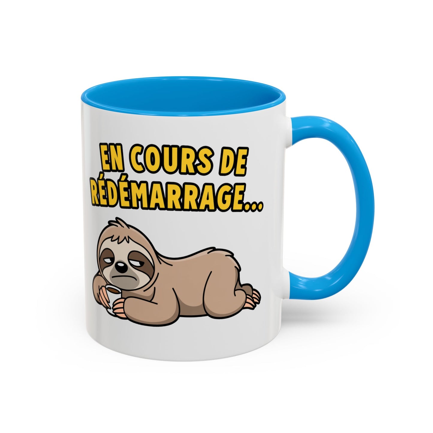 Mug Drôle En Cours de Redémarrage – Tasse Humoristique Paresseux et Café – Cadeau Humour Bureau 325ml