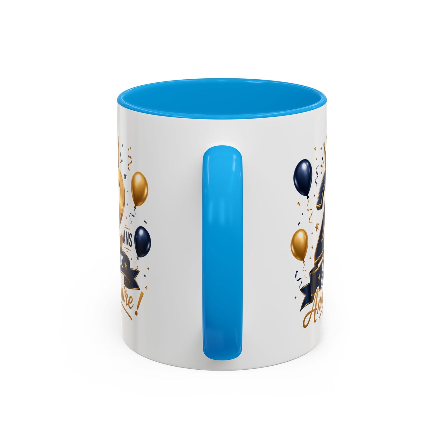 Mug Joyeux 22 Ans – Tasse Anniversaire 22 Ans – Cadeau Original pour Femme Homme – Idée Cadeau 22e Anniversaire Noir Bleu Rouge