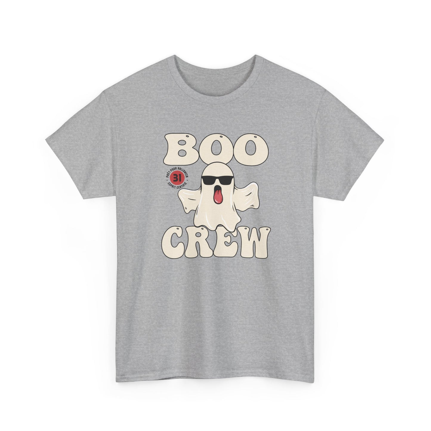 T-Shirt Halloween Homme et Femme Blanc et Gris – Fantôme Humour Effrayant – Cadeau Fête Halloween