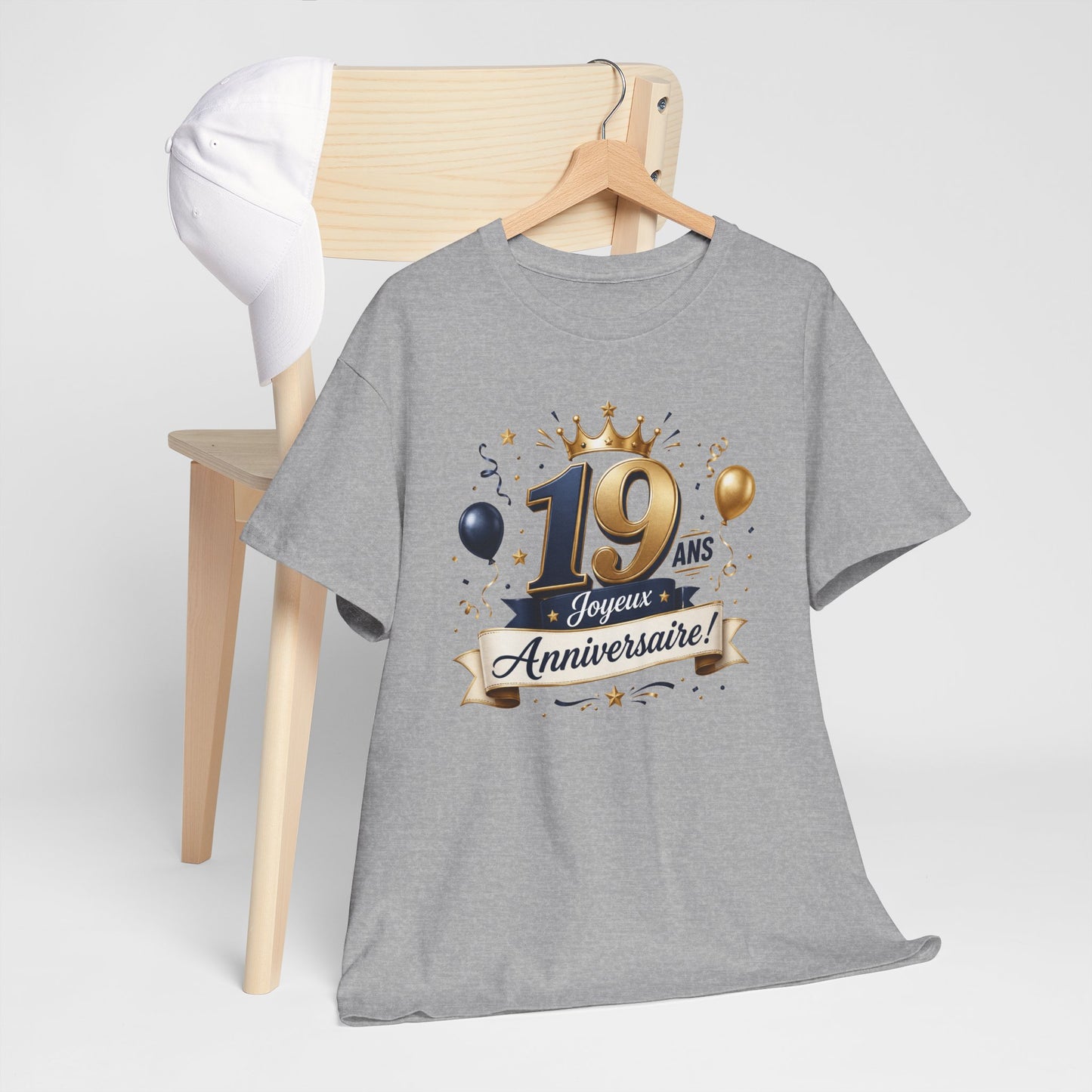 Tee Shirt Anniversaire 19 Ans Homme et Femme Joyeux Anniversaire Cadeau 19 Ans Idée Cadeau Adulte