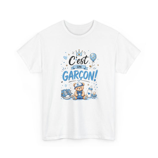 Tee Shirt Annonce Grossesse Homme et Femme Révélation Sexe Enfant C'est Un Garçon Future Maman Futur Papa Cadeau