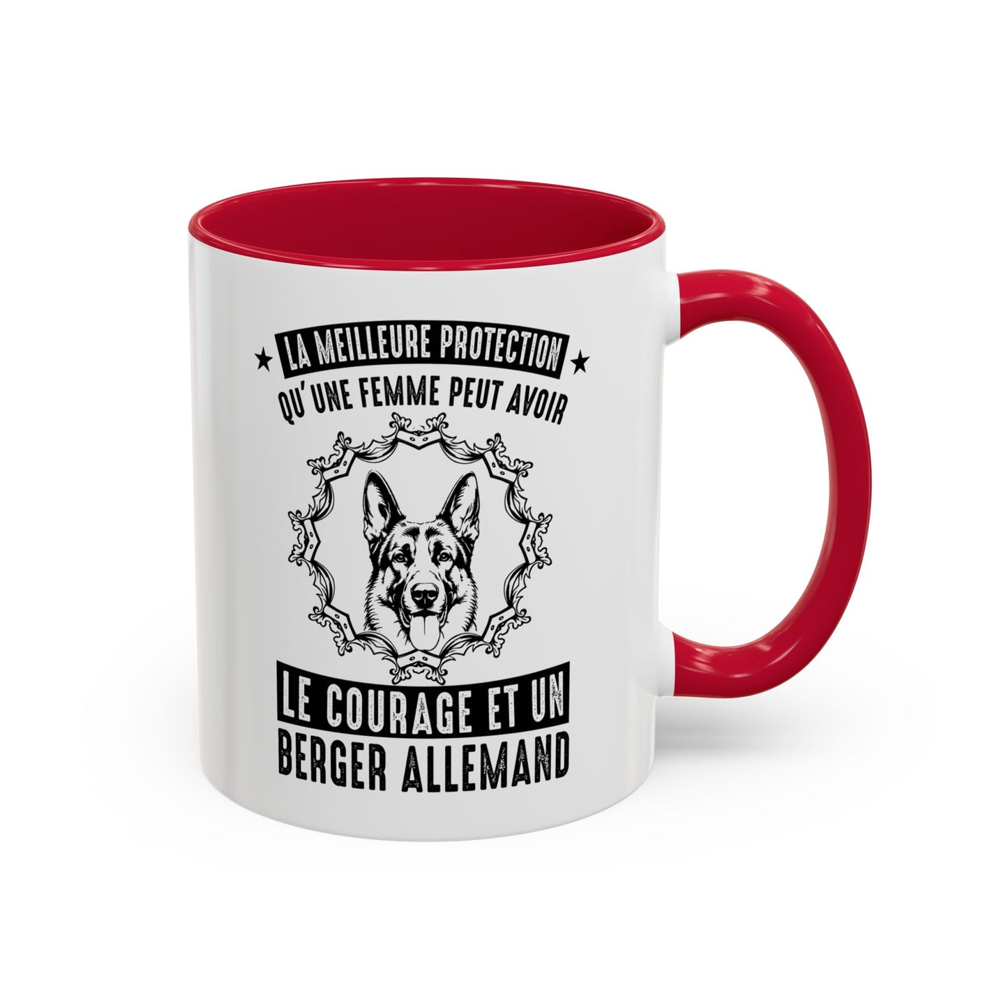 Mug Berger Allemand pour Femme – Tasse Humour Chien – Cadeau Maîtresse et Amoureuse des Bergers Allemands – Idée Cadeau Femme Passionnée de Chiens – 325 ml Noir Bleu Rouge