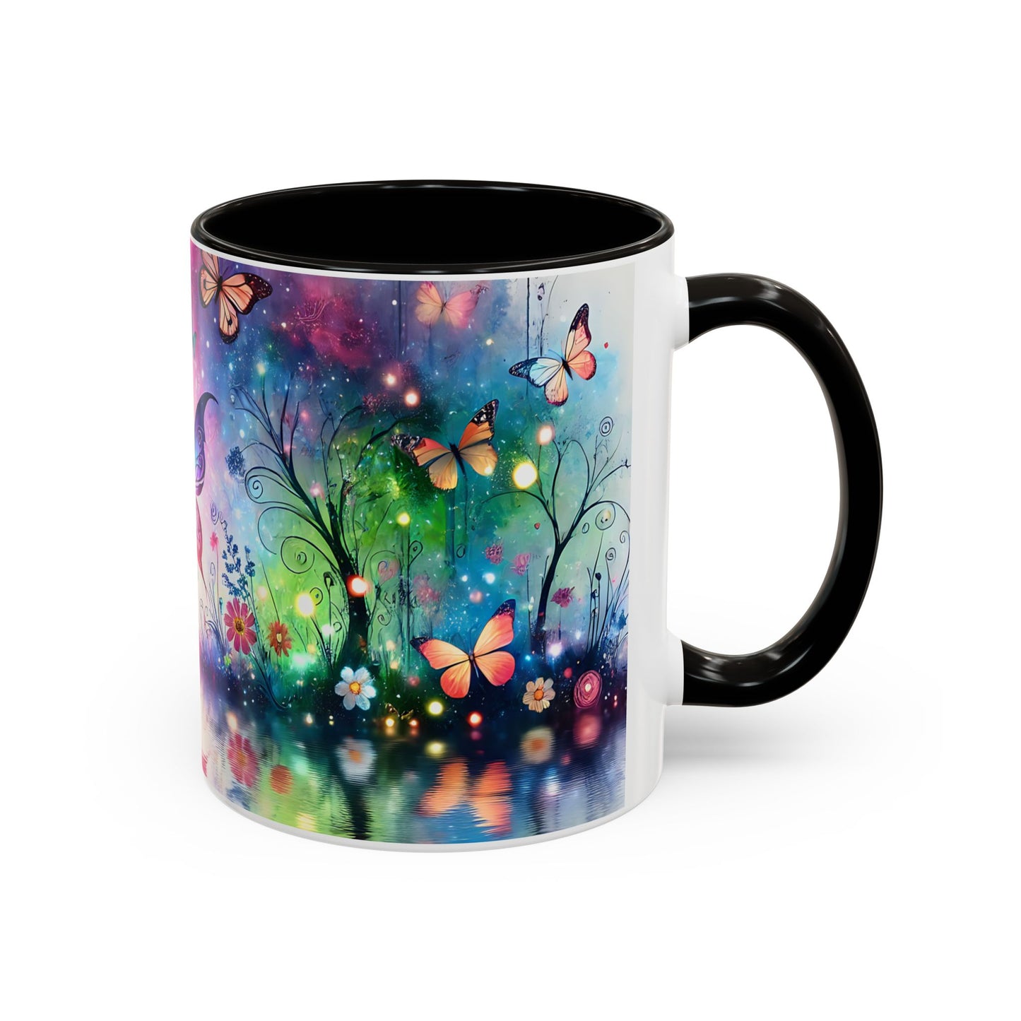 Mug Fée Féérique Papillons – Tasse Fantasy Colorée avec Univers Magique et Lumières Enchantées – Cadeau Féerie 325ml