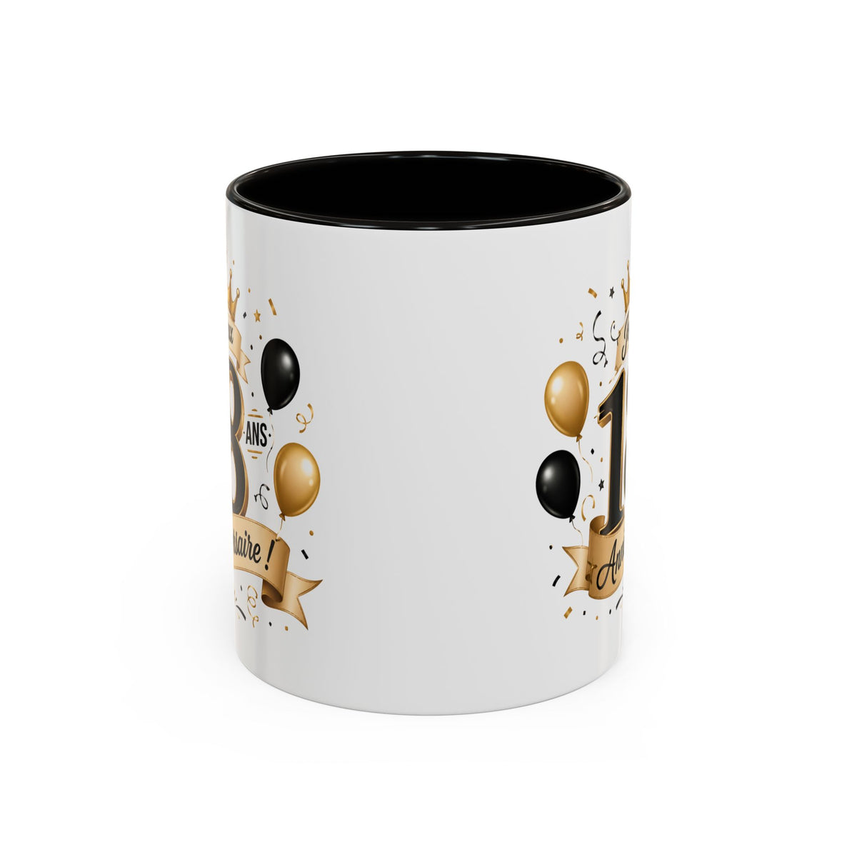 Mug Joyeux 18 Ans – Tasse Anniversaire 18 Ans – Cadeau Original pour Femme Homme – Idée Cadeau 18e Anniversaire Noir Bleu Rouge