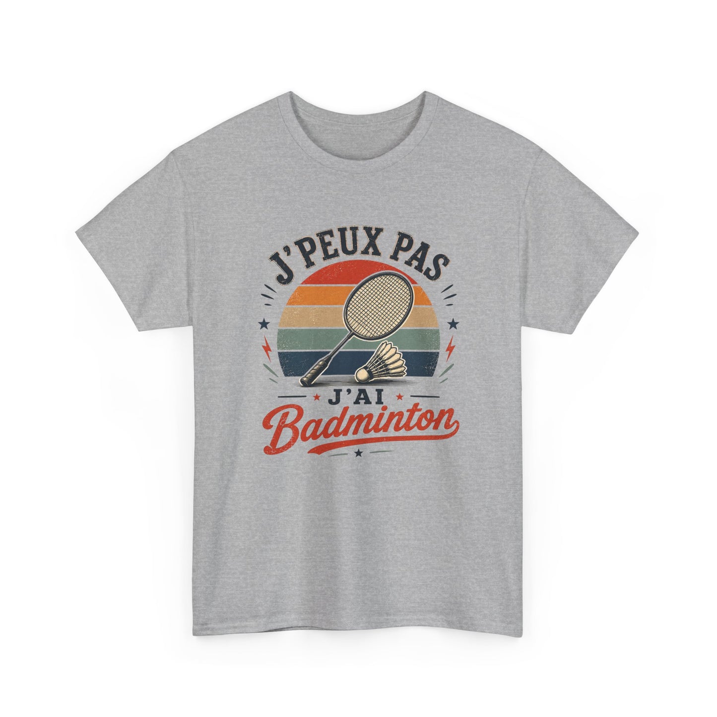 T-Shirt Badminton Homme Femme – J’Peux Pas J’Ai Badminton – Tee Shirt Raquette Volant Vintage Joueur Badiste Sport Entraînement Cadeau Passion Badminton