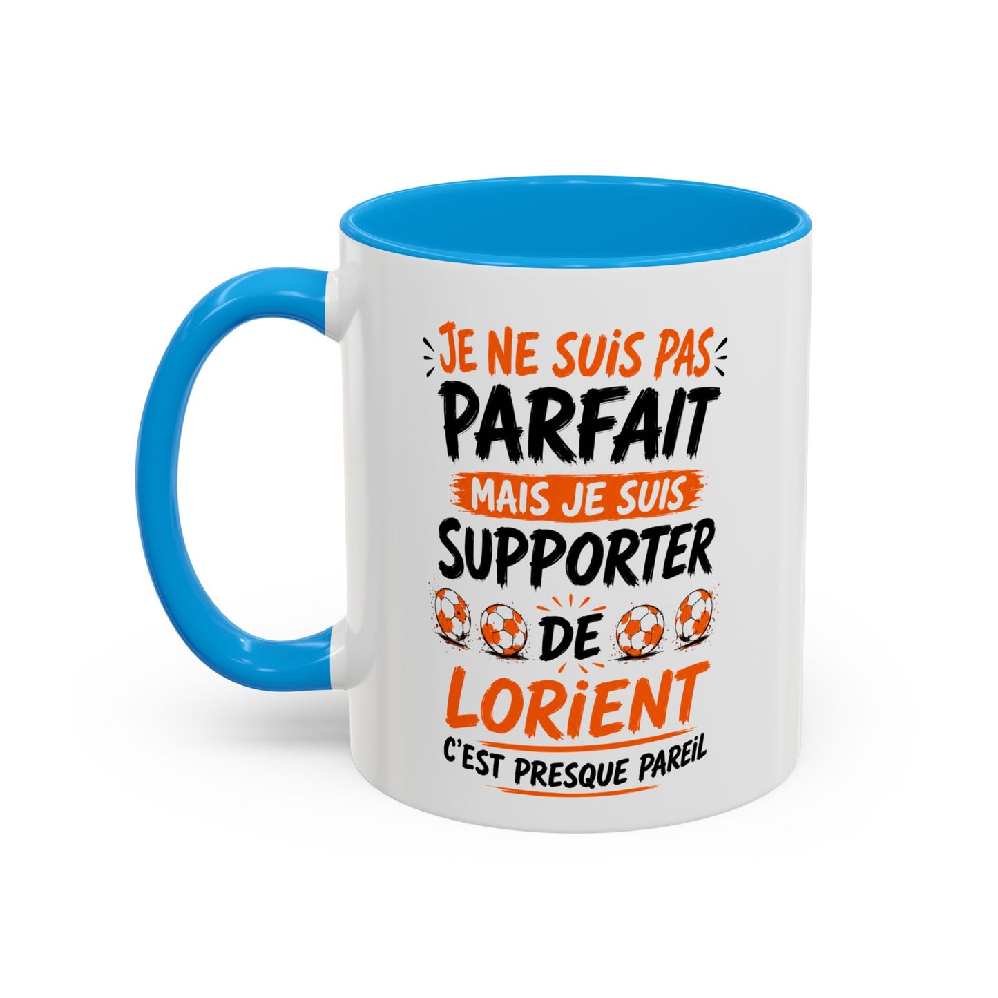 Tasse Je Ne Suis Pas Parfait Mais Je Suis Supporter de Lorient – Mug Humour Football Supporter – Cadeau Football 325ml